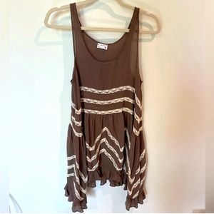 Free People Intimately Voile & Lace Trapeze Dress